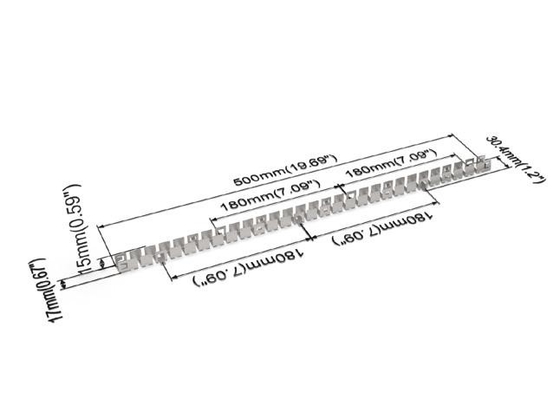 500x17x15mm Curved Aluminium Profile LED Strip For Aston EVIS WHT