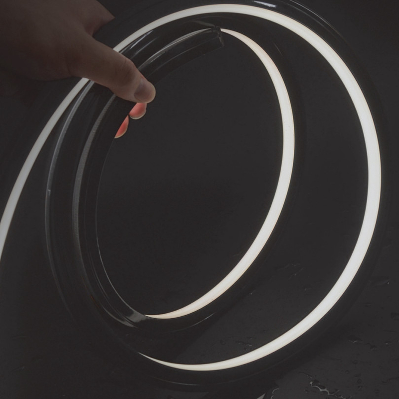 Black LED Neon Light Rope WHT 3500K 1615 Vertical Bending