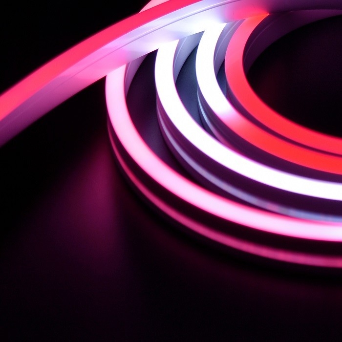 1220 Horizontal Bending MEDIA Silicone Neon LED Strip DC24V IP67 UV Resistant